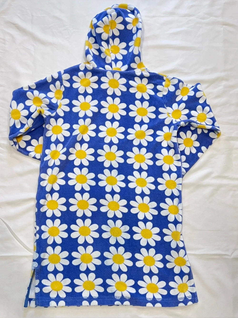 Mini Boden Blue Daisy Hooded Kids Swim Coverup